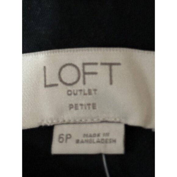 LOFT Women’s Original Cropped Pants Size 6 PETITE Black Straight Office Career - Picture 8 of 10
